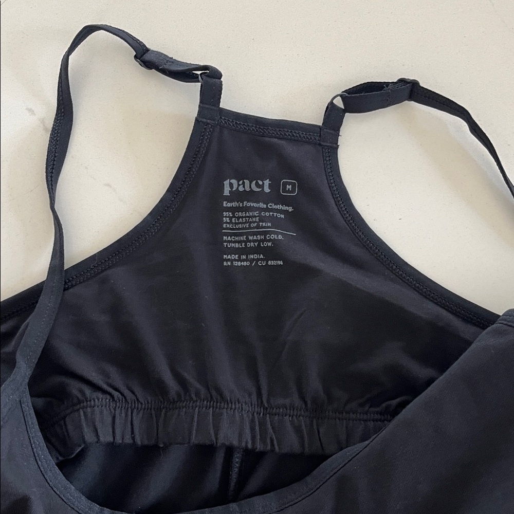 Pact Organic Cotton Cool Stretch Lounge Black Racerback Jumpsuit size medium - Picture 11 of 16